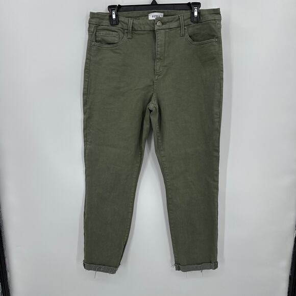 Pistola High Rise Straight Leg Jeans in Green Size 32 - Picture 1 of 6